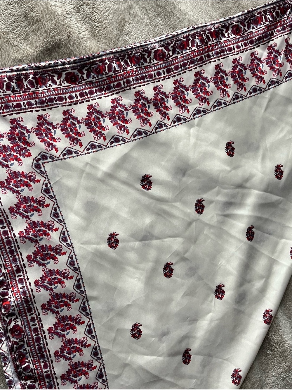 American Eagle Outfitters Silky Bandana with Red Floral Border